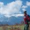 Hiker girl in the mountains